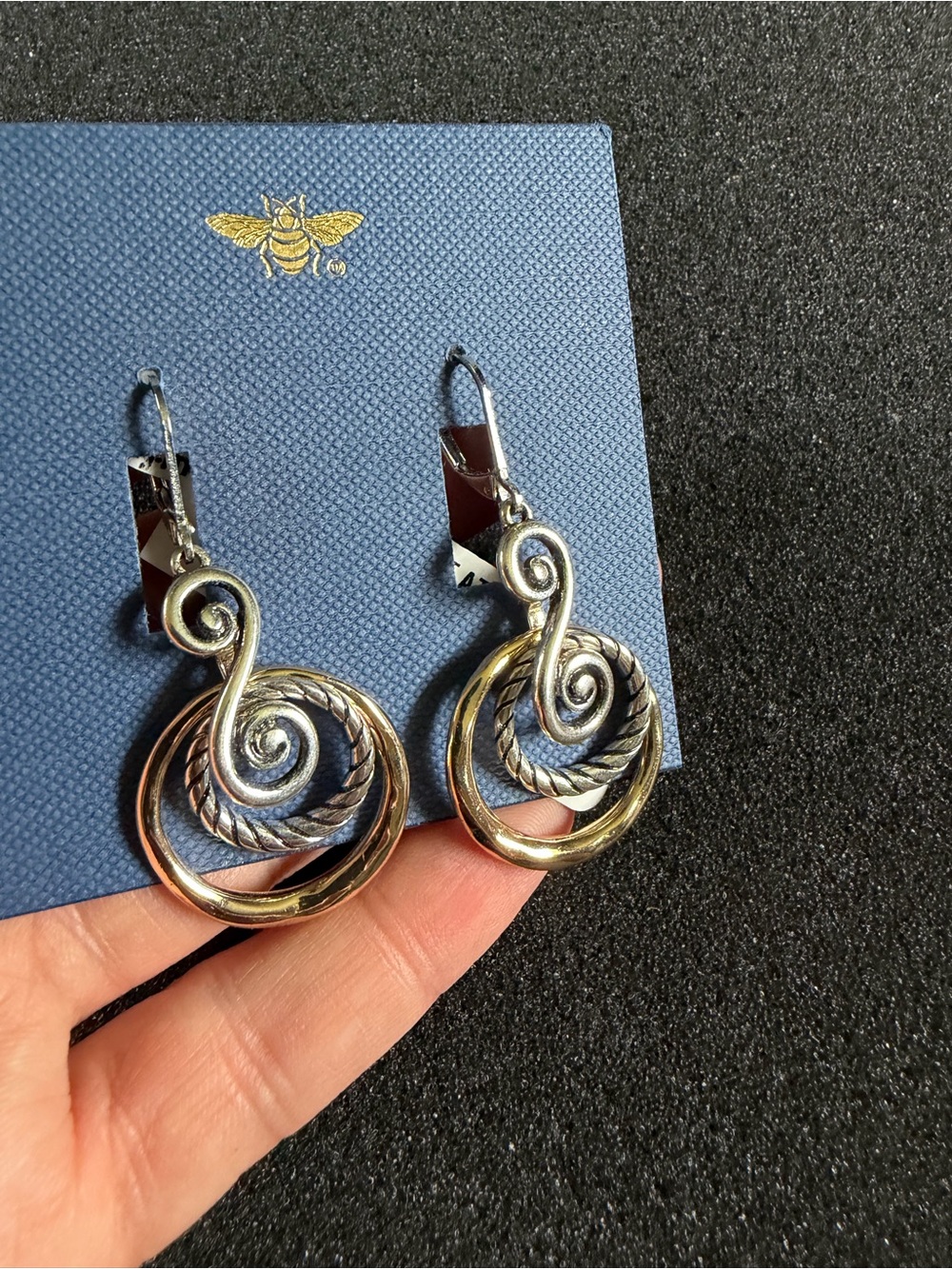 Dangling Swirl Drop Earrings - Picture 2 of 4
